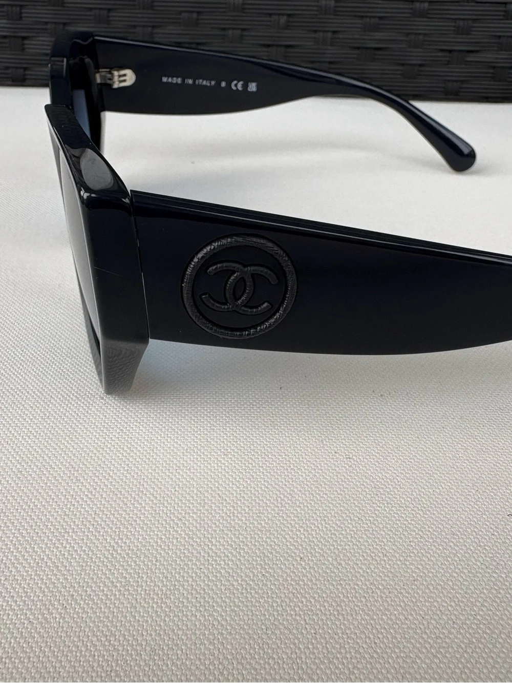 CHANEL Large Navy Blue Cat Eye Sunglasses